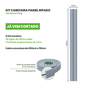 Kit Cabeceira Painel Ripado | Linha Play + - Meu Rodapé