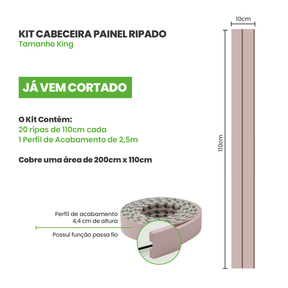 Kit Cabeceira Painel Ripado | Linha Play + - Meu Rodapé
