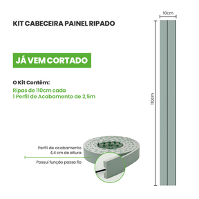 Kit Cabeceira Painel Ripado | Linha Play + - Meu Rodapé
