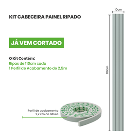 Kit Cabeceira Painel Ripado | Linha Play - Meu Rodapé