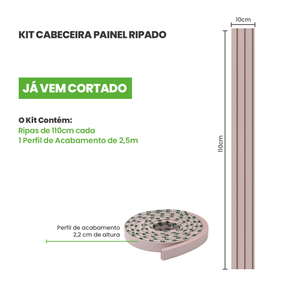 Kit Cabeceira Painel Ripado | Linha Play - Meu Rodapé