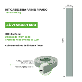 Kit Cabeceira Painel Ripado | Linha Play + - Meu Rodapé