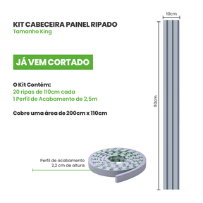 Kit Cabeceira Painel Ripado | Linha Play - Meu Rodapé