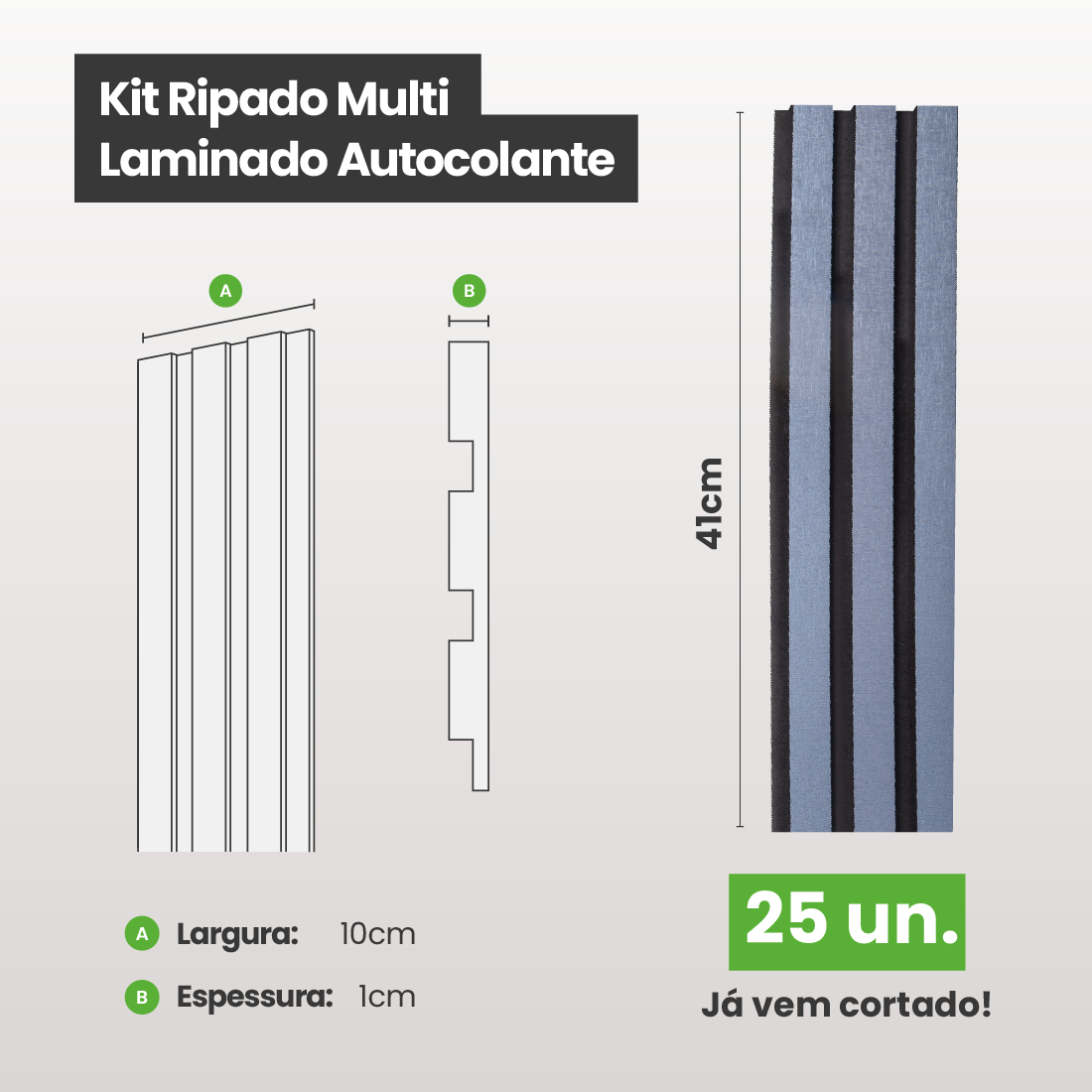 Kit Ripado MULTI | Urban | Meu Rodapé