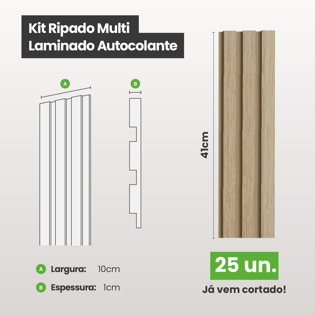 Kit Ripado MULTI | Madeto | Meu Rodapé
