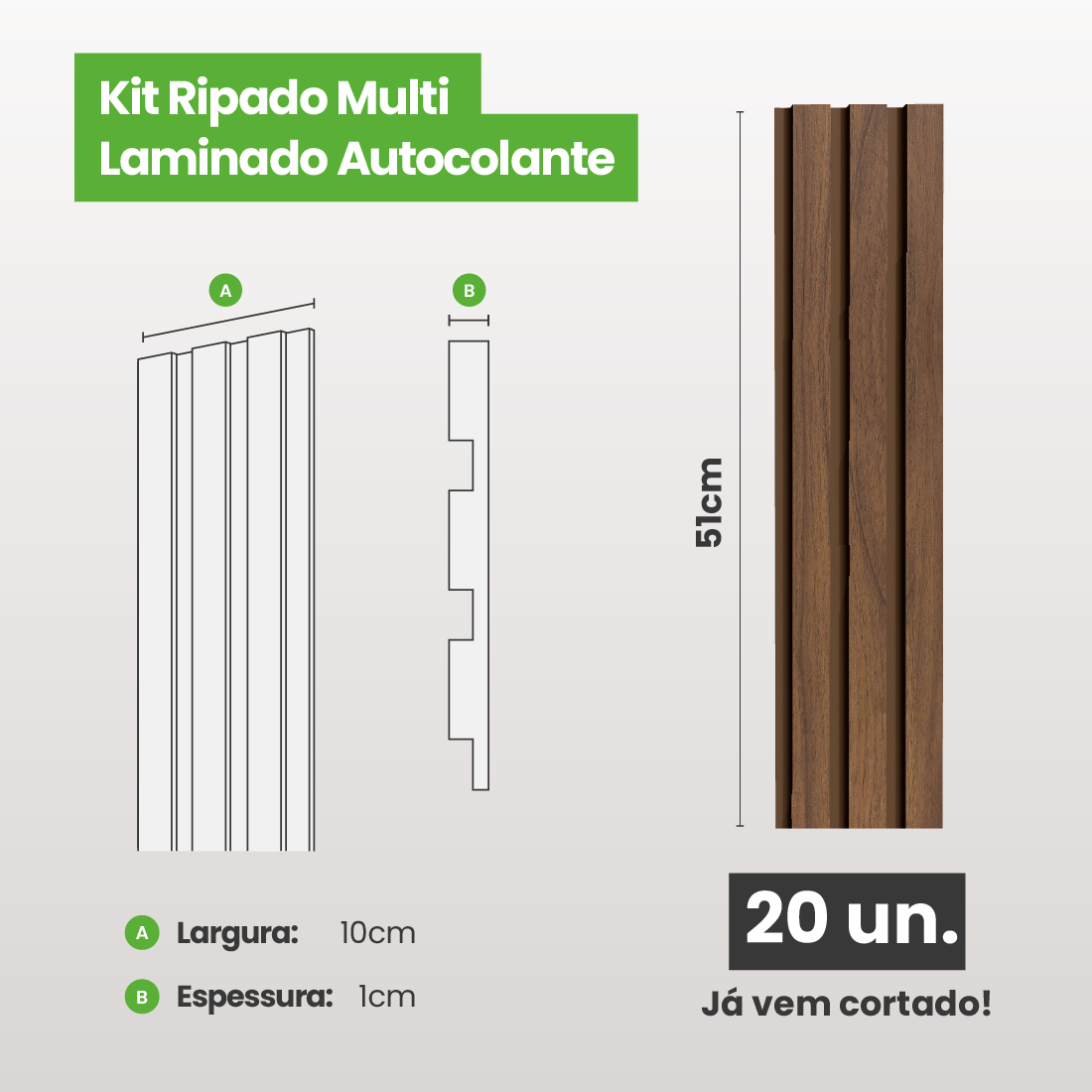 Kit Ripado MULTI | Madeto | Meu Rodapé