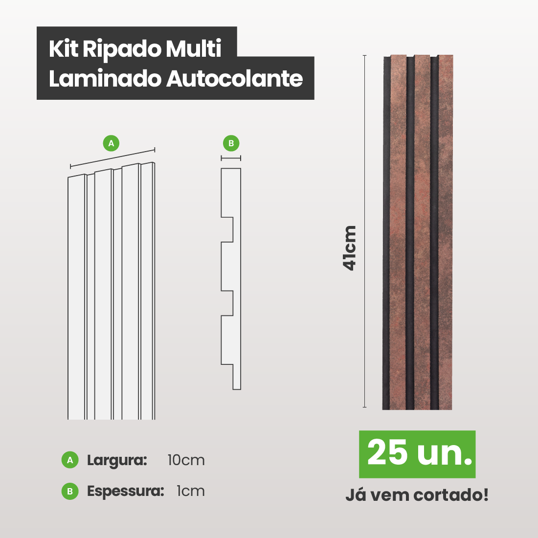 Kit Ripado MULTI | Urban | Meu Rodapé