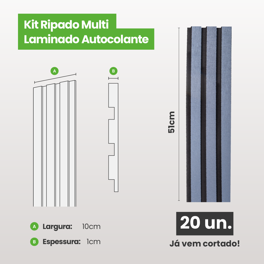 Kit Ripado MULTI | Urban | Meu Rodapé
