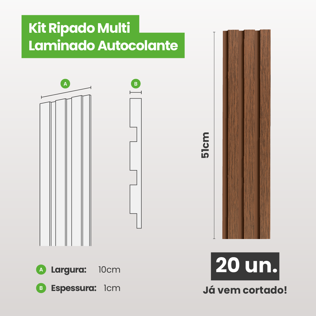 Kit Ripado MULTI | Madeto | Meu Rodapé