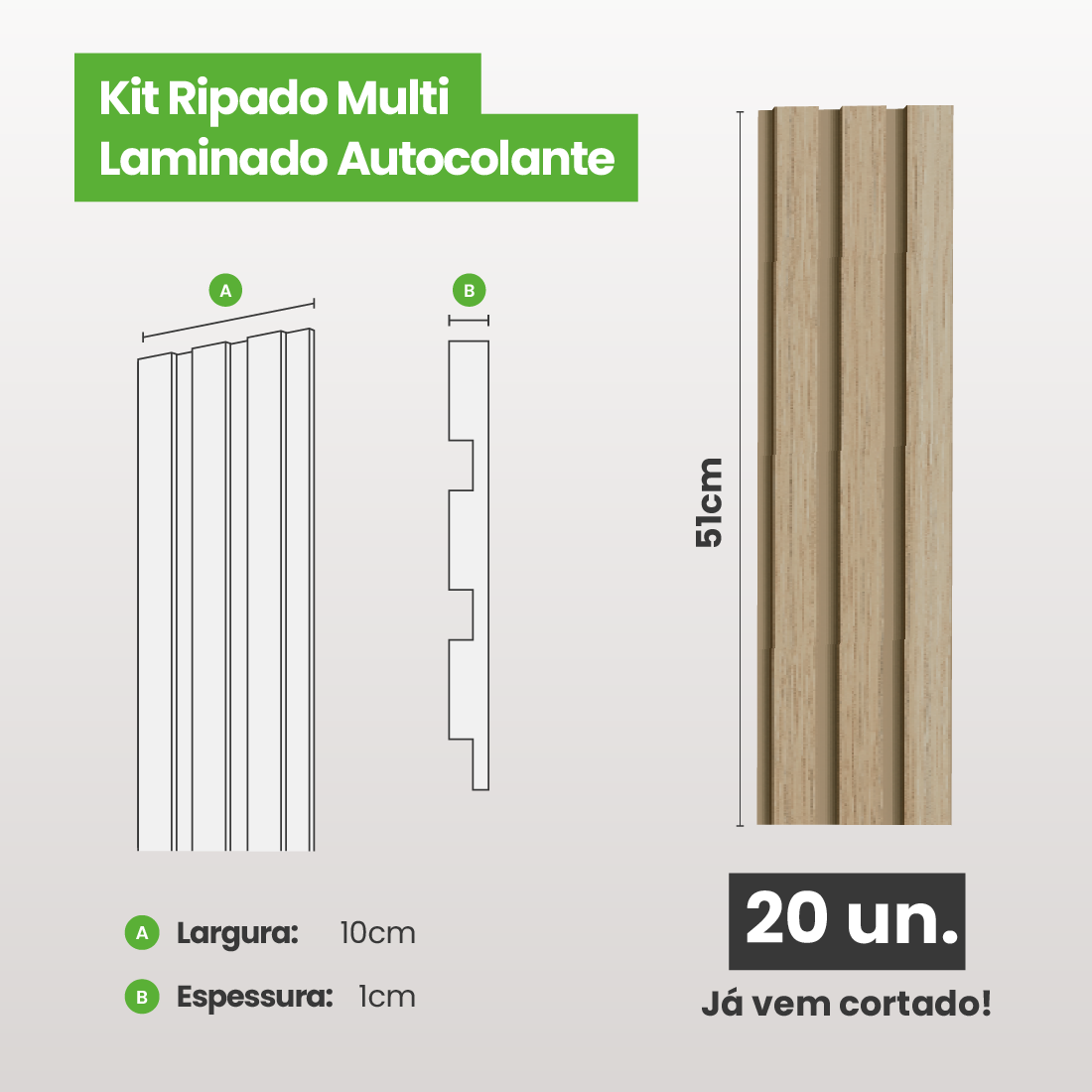 Kit Ripado MULTI | Madeto | Meu Rodapé