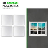 Kit Rosetas para Janela-Meu-Rodape-Branco / 8 cm-ROS01