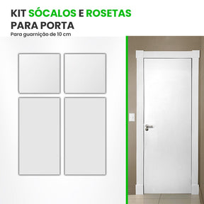 Kit Sócalos e Rosetas para Porta - Meu Rodapé