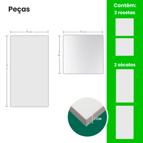 Kit Sócalos e Rosetas para Porta - Meu Rodapé