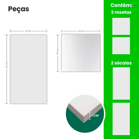 Kit Sócalos e Rosetas para Porta - Meu Rodapé