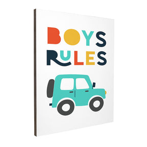 Quadro Decorativo Boys Rules | Aline Gomes Gonçalves