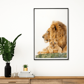 Quadro Decorativo Leão e filhote | Nanda Peyroton