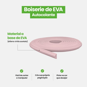 Boiserie Branco Rodameio Moldura de EVA Autocolante | RM61 - Meu Rodapé