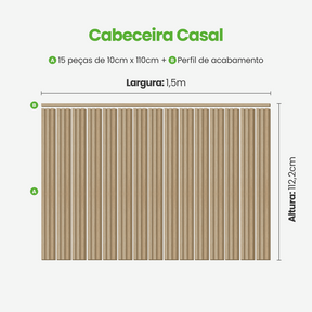 Kit Cabeceira Painel Ripado Autocolante | Linha Madeto
