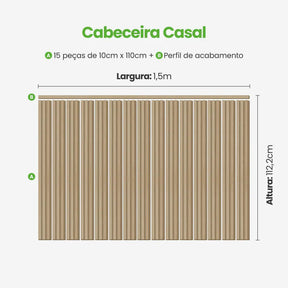 Kit Cabeceira Painel Ripado Autocolante | Linha Madeto-Meu-Rodape--