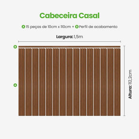 Kit Cabeceira Painel Ripado Autocolante | Linha Madeto-Meu-Rodape--