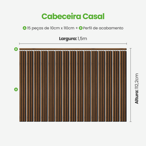 Kit Cabeceira Painel Ripado Autocolante | Linha Madeto