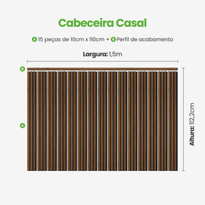 Kit Cabeceira Painel Ripado Autocolante | Linha Madeto-Meu-Rodape--