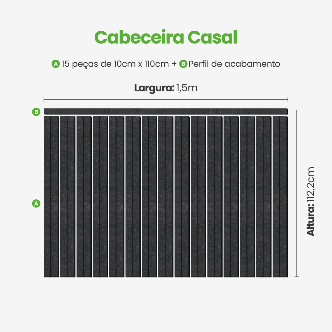 Kit Cabeceira Painel Ripado Autocolante | Linha Urban +