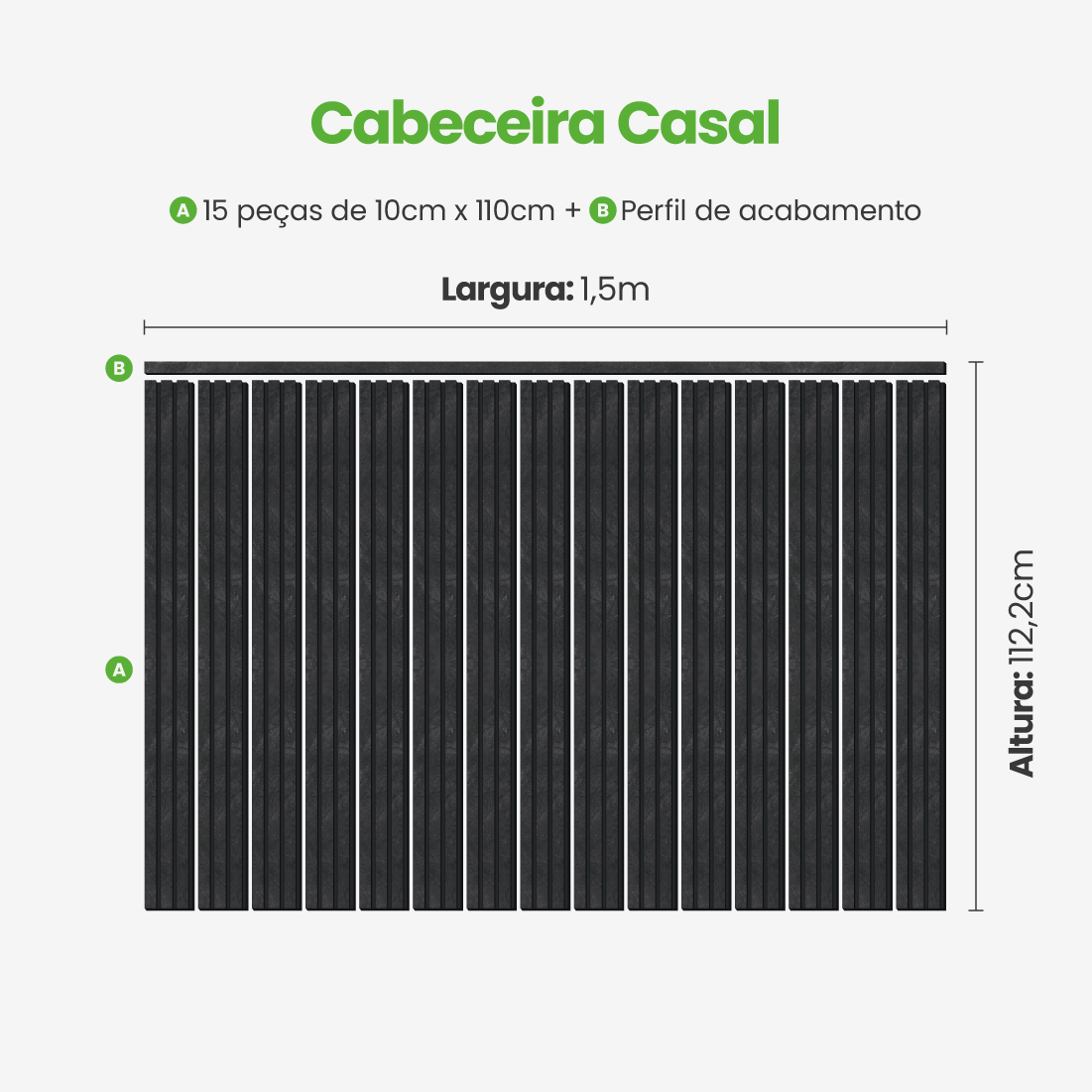 Kit Cabeceira Painel Ripado Autocolante | Linha Urban