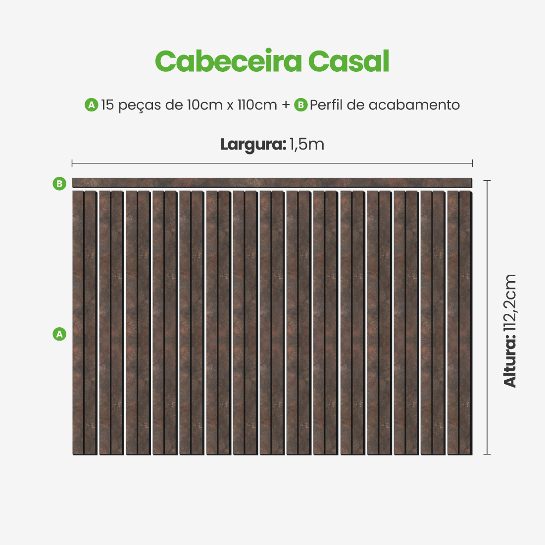 Kit Cabeceira Painel Ripado Autocolante | Linha Urban +