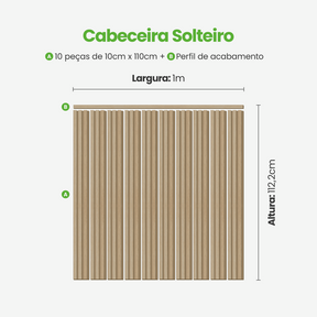 Kit Cabeceira Painel Ripado Autocolante | Linha Madeto