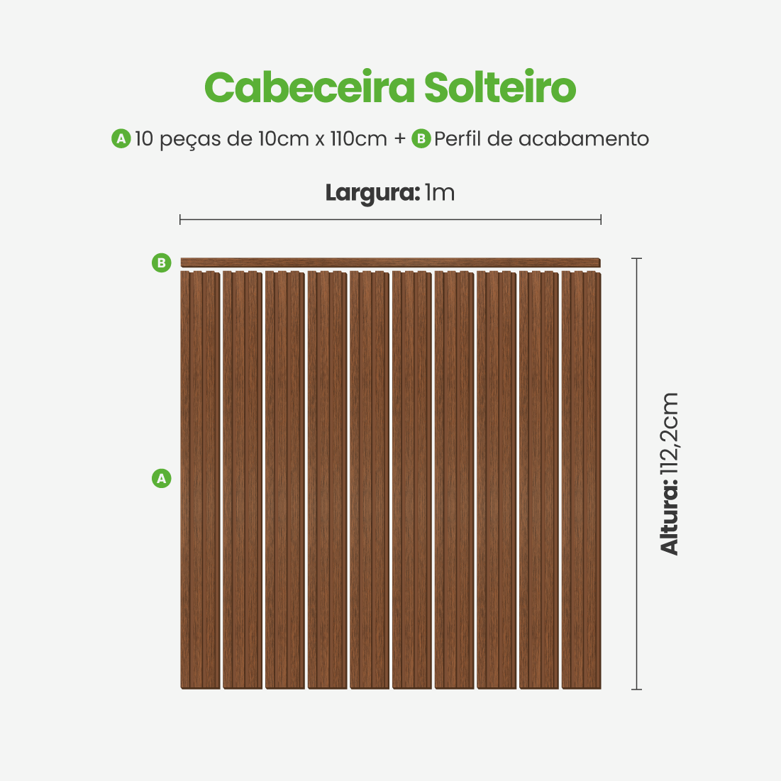 Kit Cabeceira Painel Ripado Autocolante | Linha Madeto