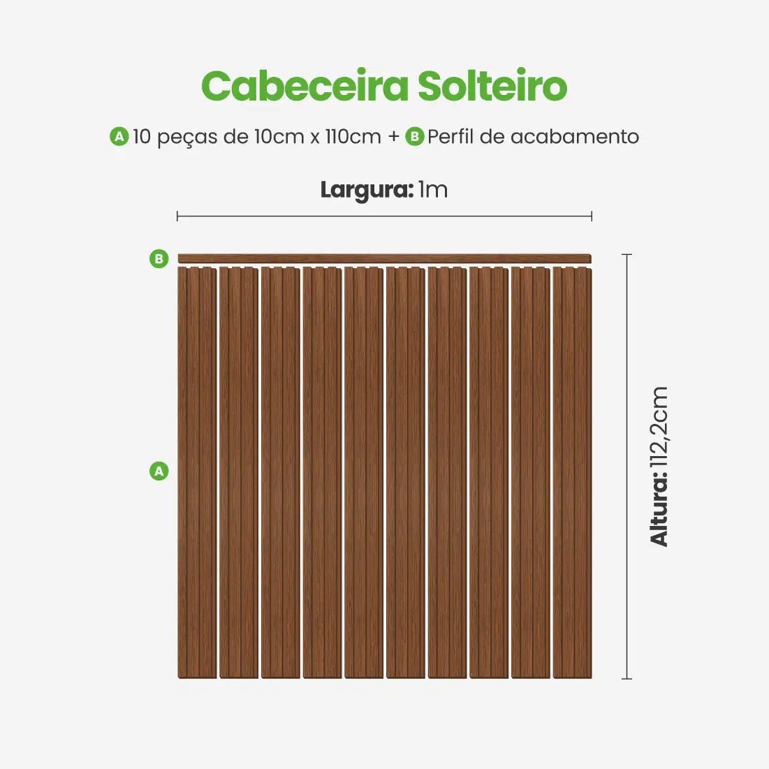Kit Cabeceira Painel Ripado Autocolante | Linha Madeto-Meu-Rodape--