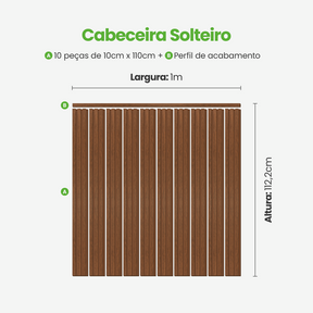Kit Cabeceira Painel Ripado Autocolante | Linha Madeto