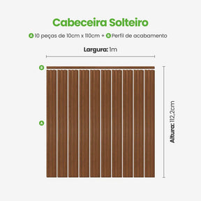 Kit Cabeceira Painel Ripado Autocolante | Linha Madeto-Meu-Rodape--