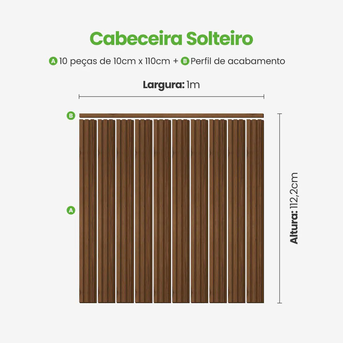 Kit Cabeceira Painel Ripado Autocolante | Linha Madeto-Meu-Rodape--