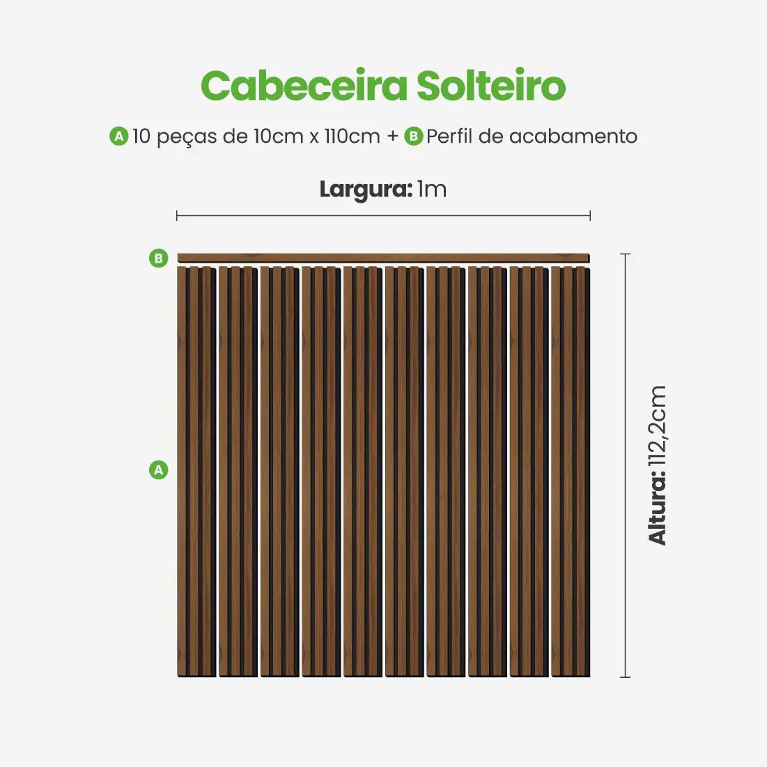 Kit Cabeceira Painel Ripado Autocolante | Linha Madeto-Meu-Rodape--