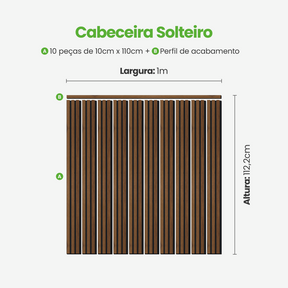 Kit Cabeceira Painel Ripado Autocolante | Linha Madeto