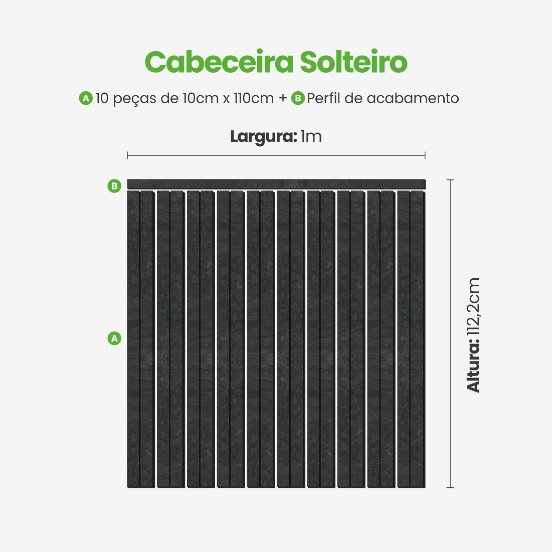 Kit Cabeceira Painel Ripado Autocolante | Linha Urban +