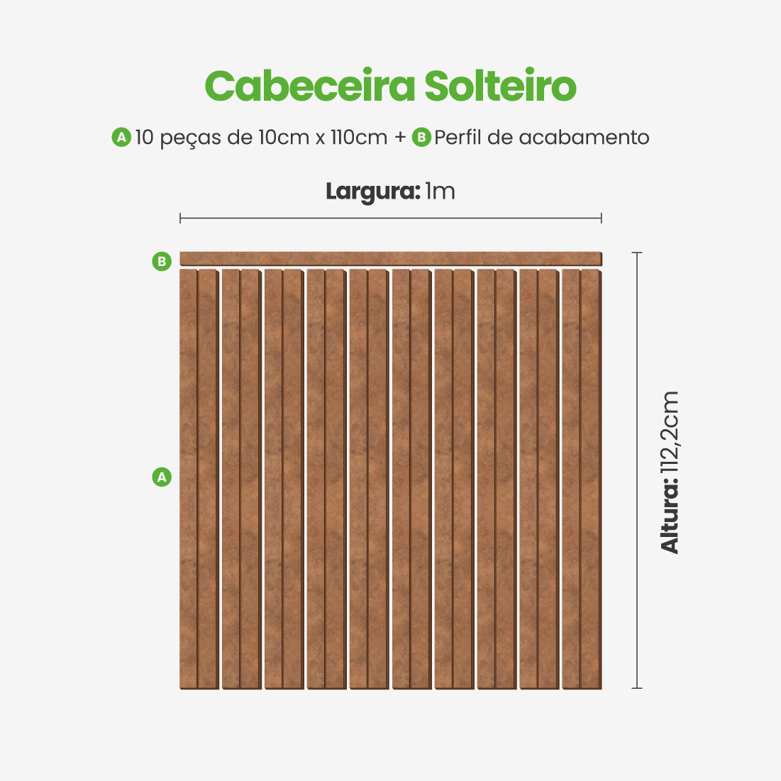 Kit Cabeceira Painel Ripado Autocolante | Linha Urban +