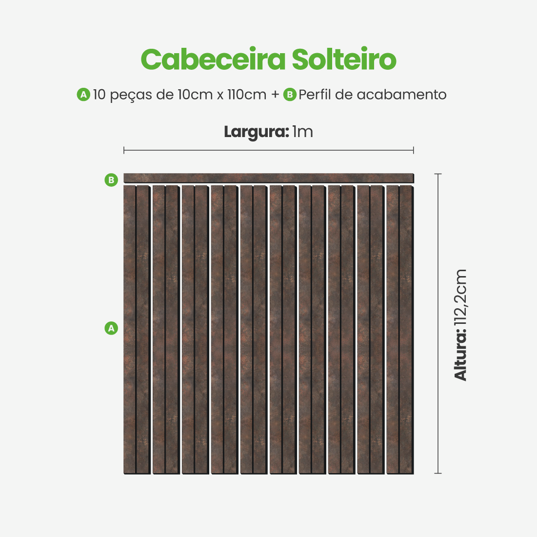 Kit Cabeceira Painel Ripado Autocolante | Linha Urban +
