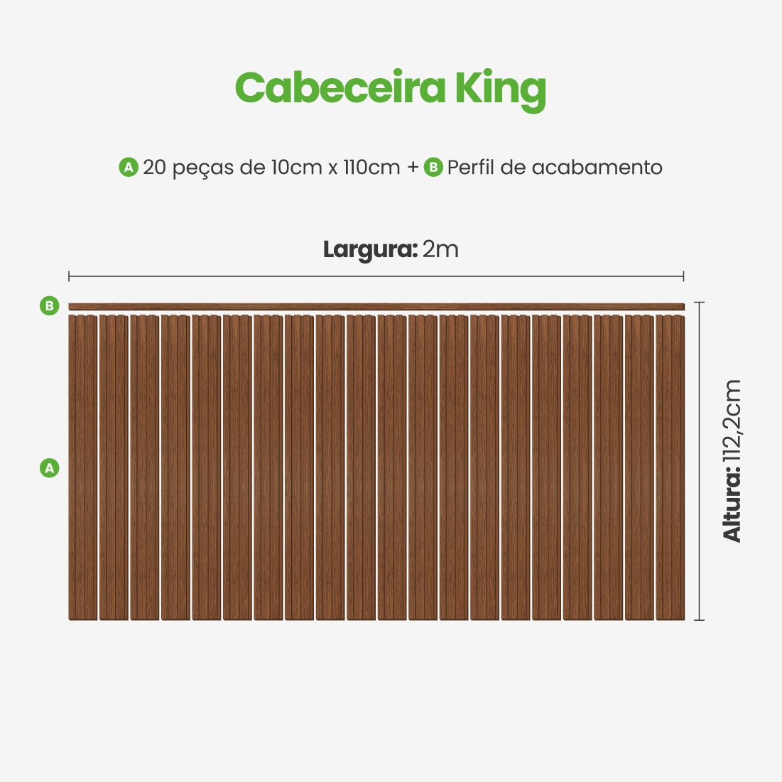 Kit Cabeceira Painel Ripado Autocolante | Linha Madeto