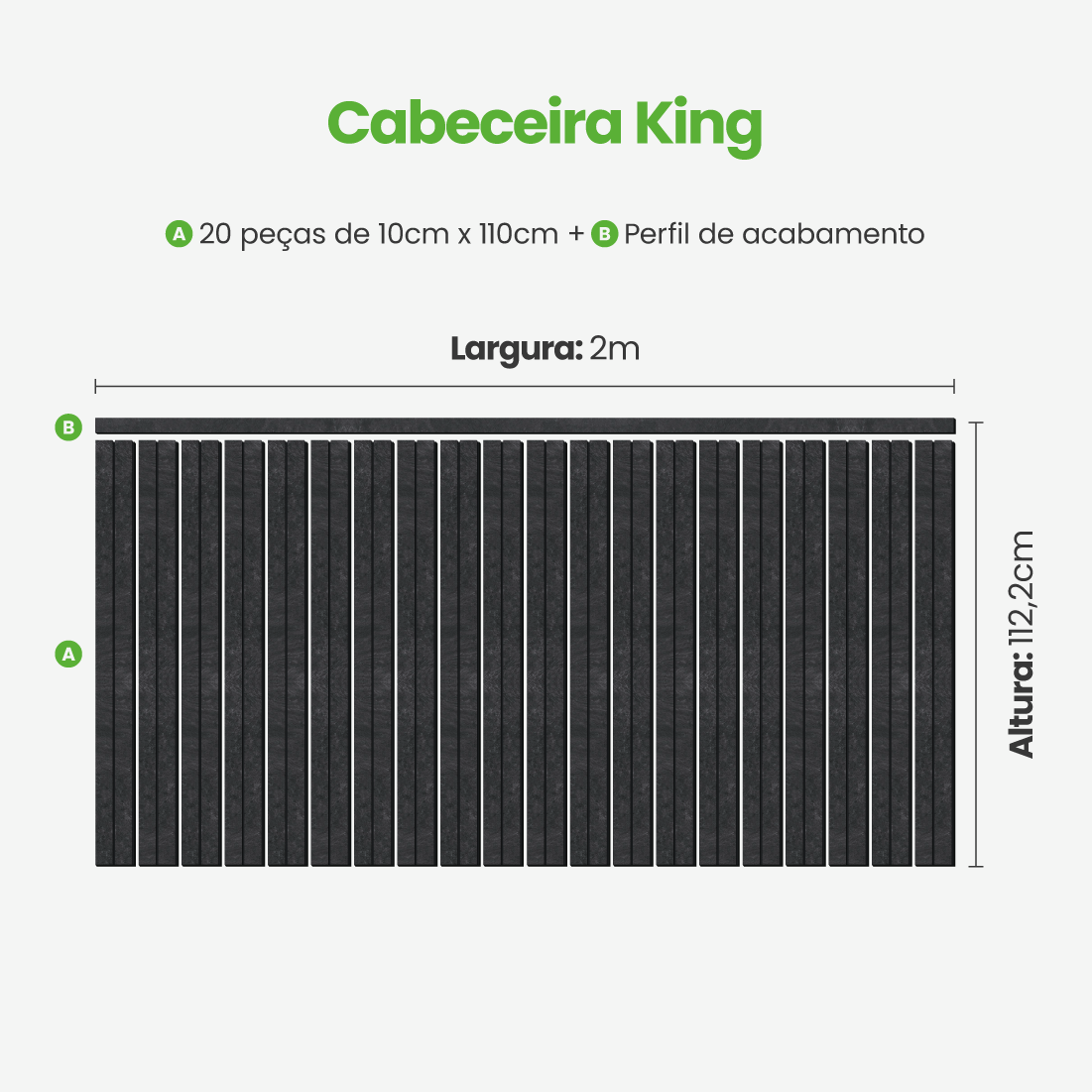 Kit Cabeceira Painel Ripado Autocolante | Linha Urban +
