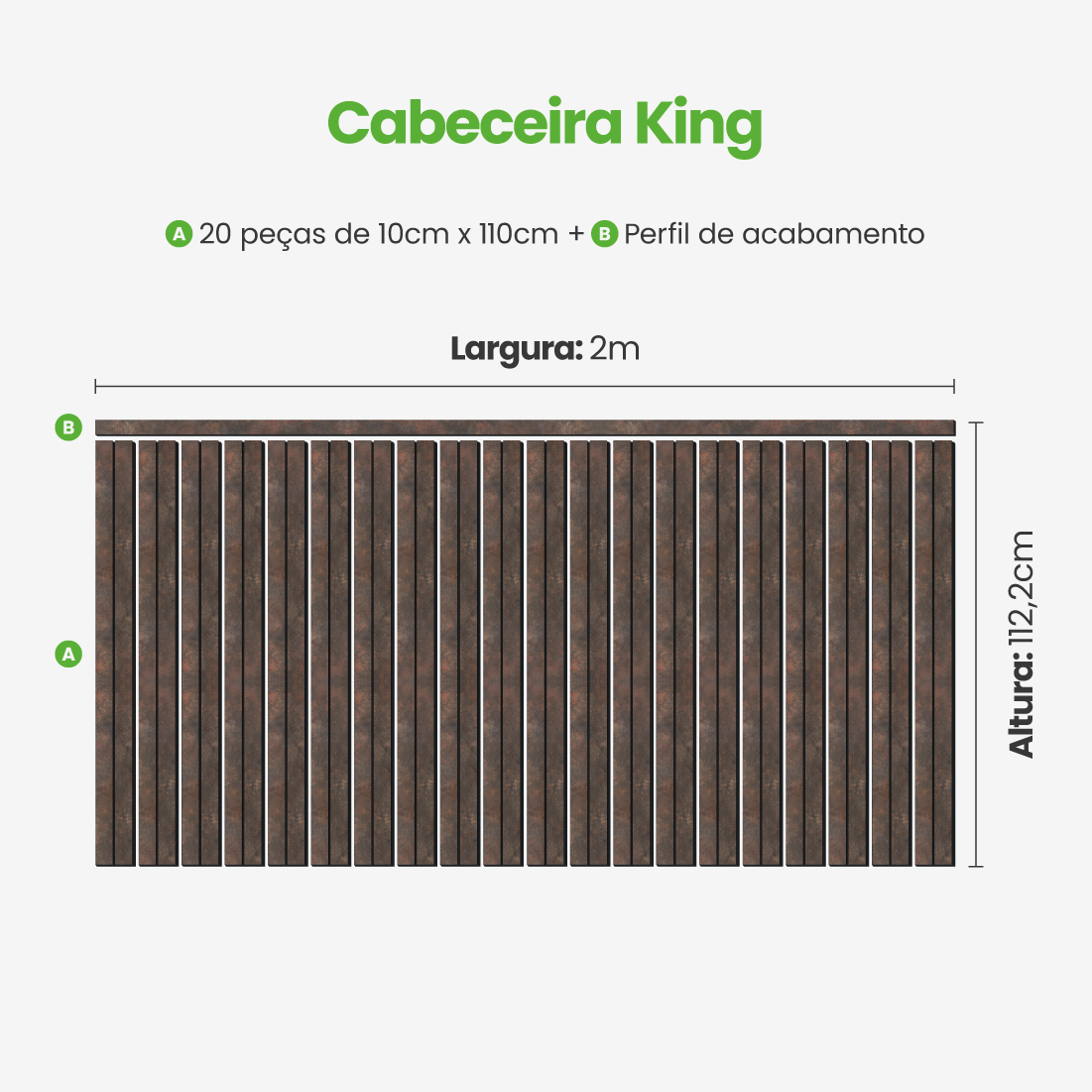 Kit Cabeceira Painel Ripado Autocolante | Linha Urban +