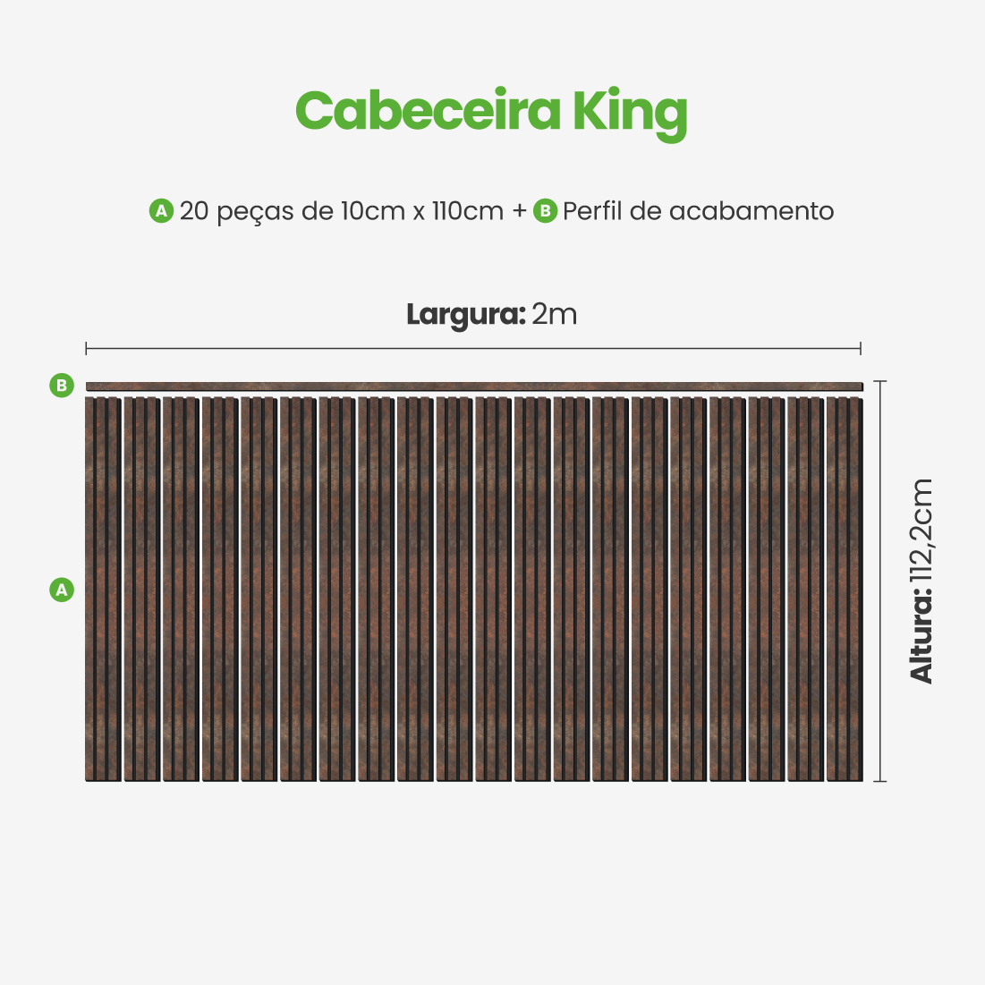Kit Cabeceira Painel Ripado Autocolante | Linha Urban