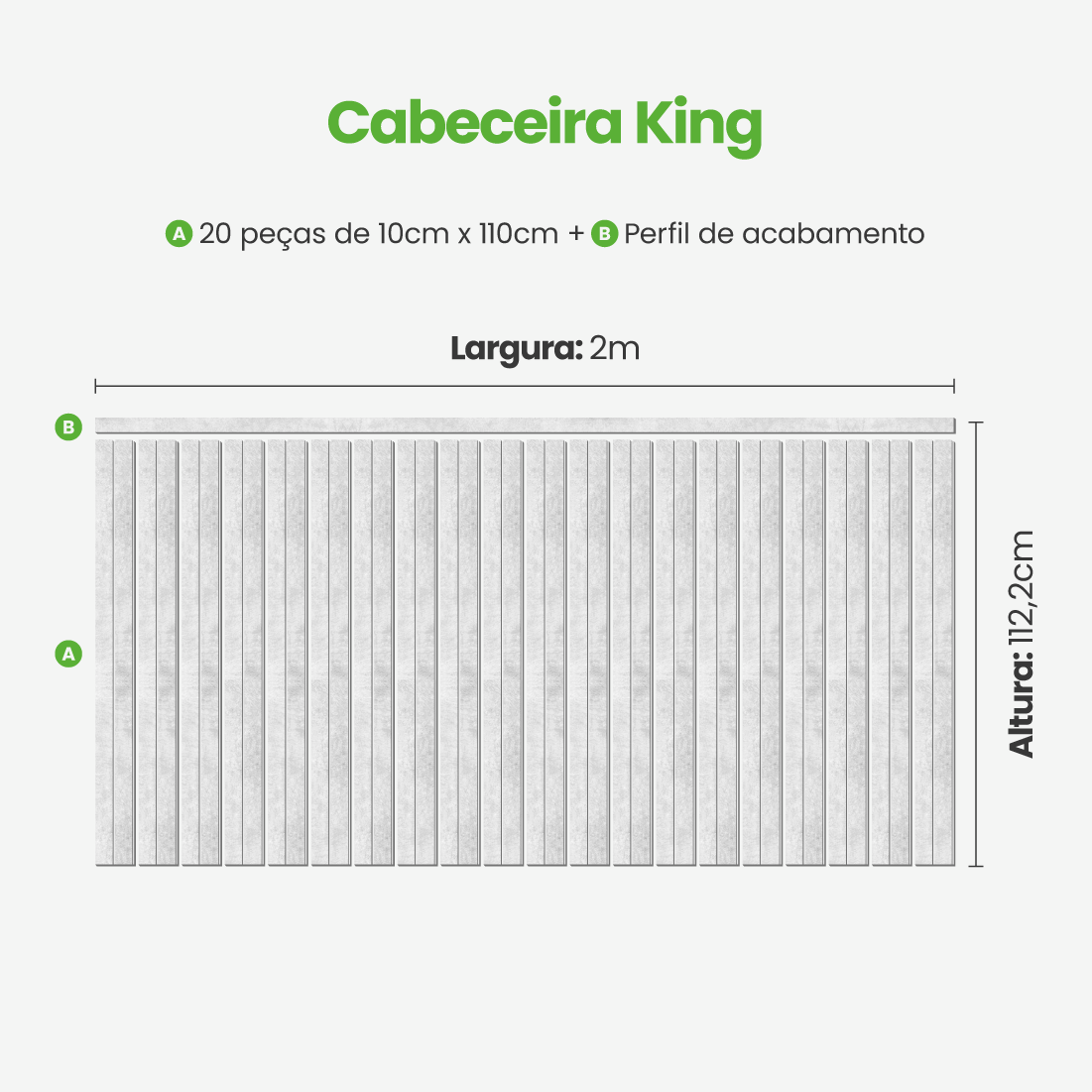 Kit Cabeceira Painel Ripado Autocolante | Linha Urban +