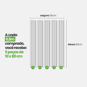 Meia Parede Ripada Autocolante Laminada | Linha Play - Meu Rodapé