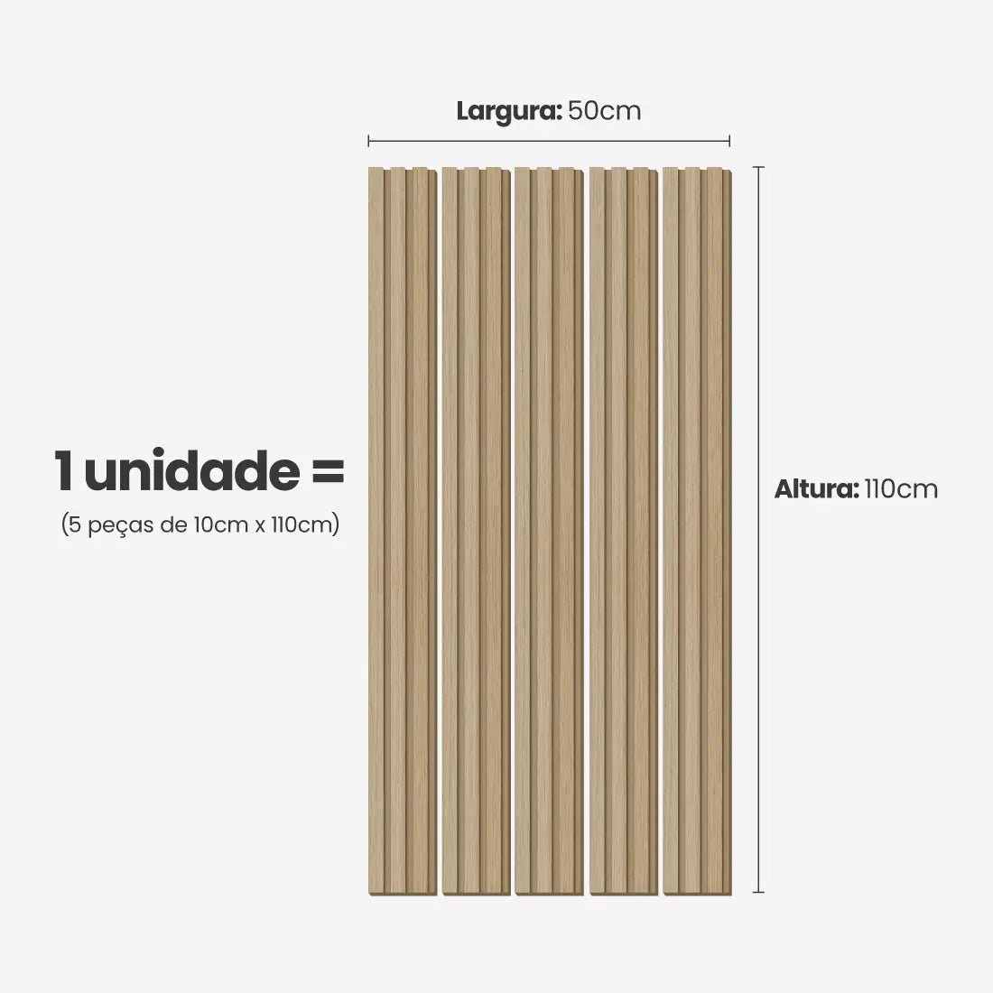Meia Parede Ripada Autocolante Laminada | Linha Madeto-Meu-Rodape--