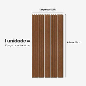 Meia Parede Ripada Autocolante Laminada | Linha Madeto-Meu-Rodape--