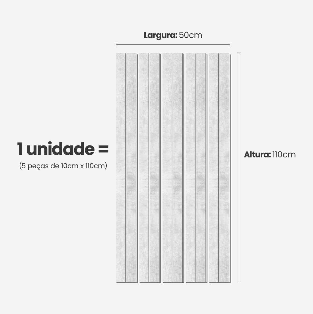 Painel Ripado Autocolante Laminado Meia Parede | Linha Urban +