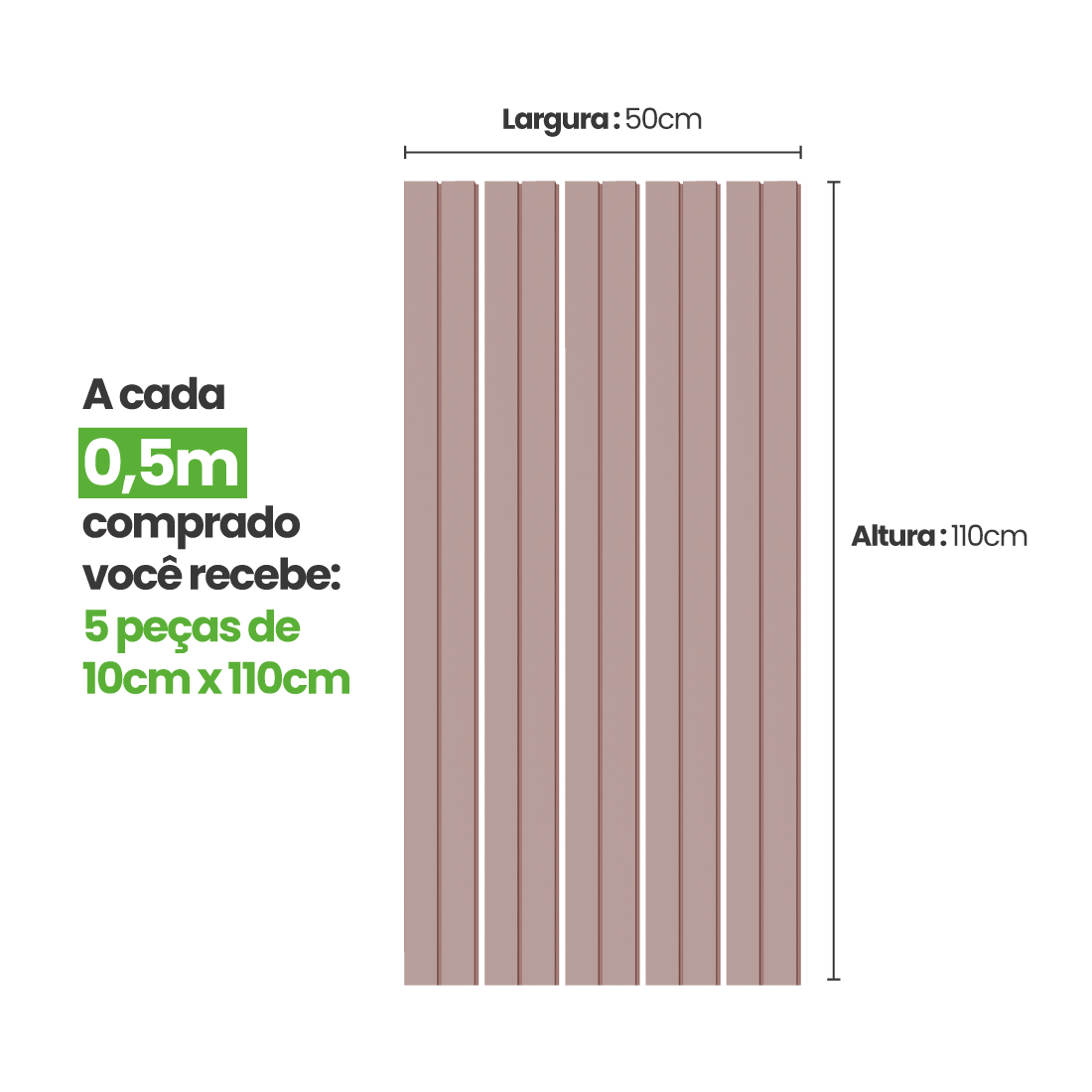 Meia Parede Ripada Autocolante Laminada | Linha Play + - Meu Rodapé